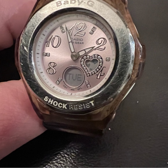 Casio Baby-G Quartz WR Analog 39mm Dial Causal Round Watch - Pink Face - Picture 3 of 10